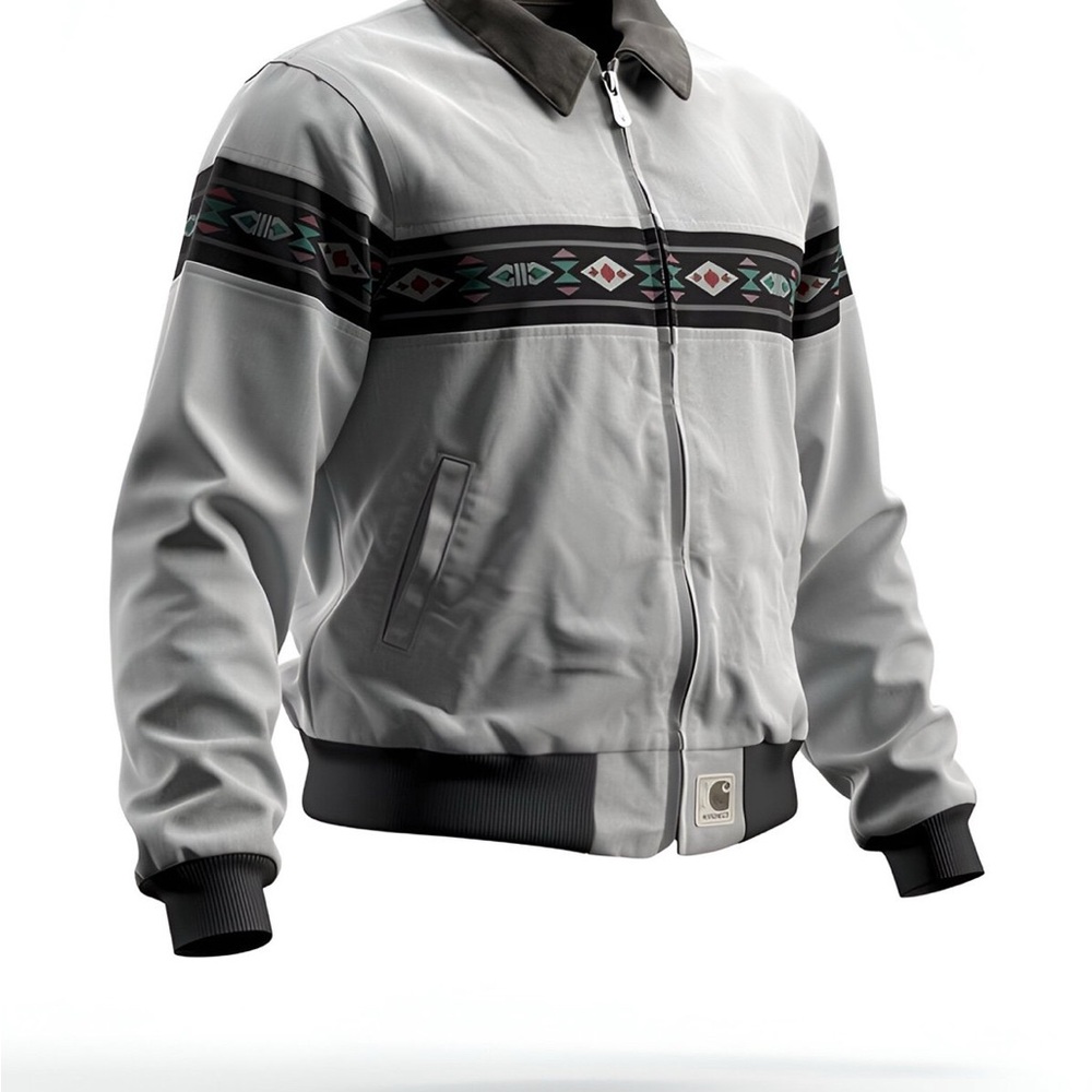 Vintage Carhartt Aztec Santa Fe Bomber Jacket Large - Picture 2 of 2